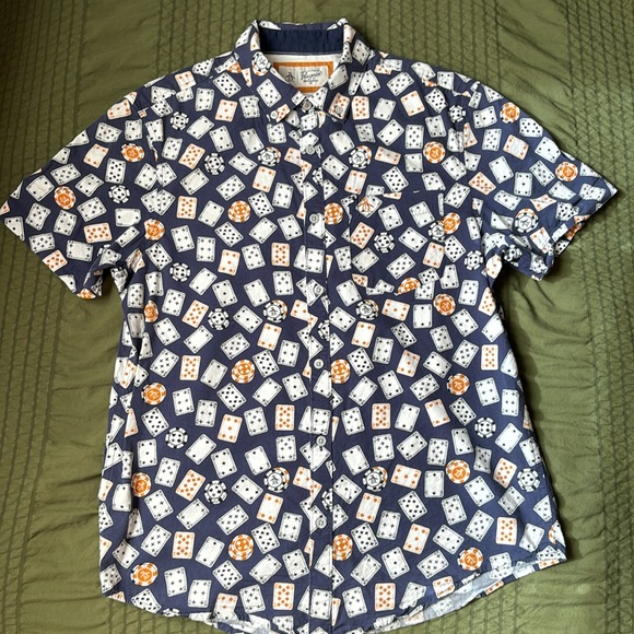 Original Penguin by Munsingwear Men’s Button Down Cards Poker Chips Size Medium - Picture 11 of 11